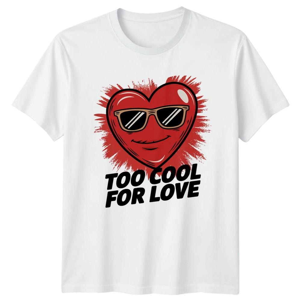 Too Cool For Love TShirt Sarcastic Humor Anti Valentines Valentines Day S