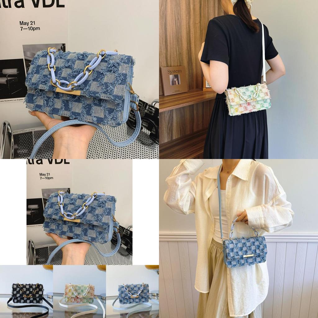 Fashionable Medium-sized Canvas Handbag With Unique Stitching And Tassel Features