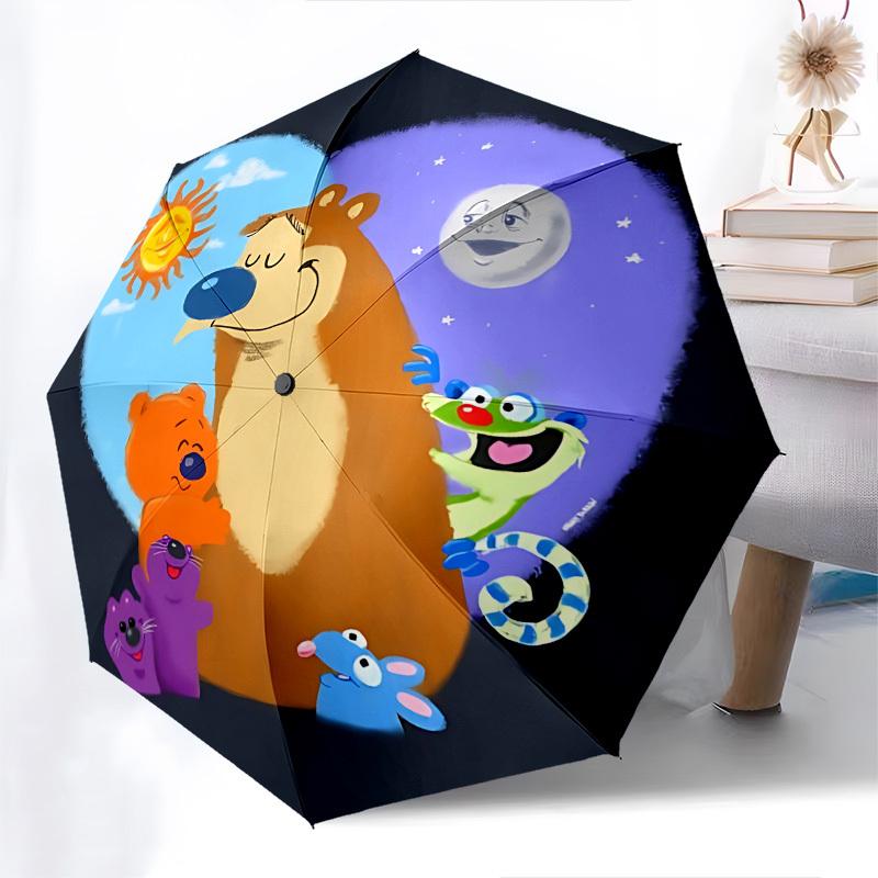 Bear in the Big Blue House Automatic Folding umbrella Compact 8 rib Design, Unique Style, Suitable for Everyday Outdoor Use, Perfect Gift fo