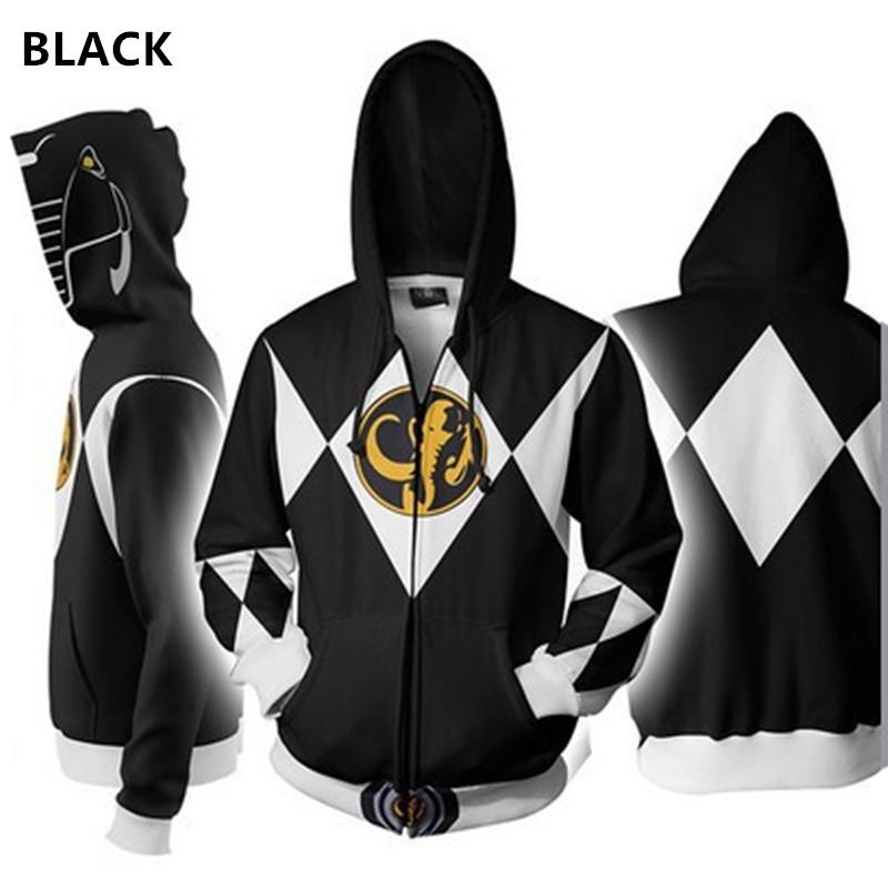 Men Women Sweatshirt Power Rangers Cosplay Hoodie Costume Superhero Cosplay Halloween Party Streetwear Tops