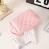 Cotton Quilted Makeup Bag With Large Capacity For Students And Girls