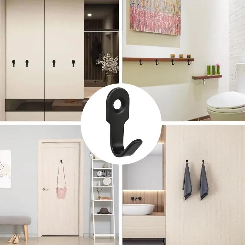 120Pcs Mini Stainless Steel J-Shaped Hook With Screw Items Key Rack Wall Punching Hook Kitchen Accessories Bathroom Hardware