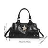 PU Leather Gothic Star Crossbody Bag Large Capacity Y2K Shoulder Bag  Girls