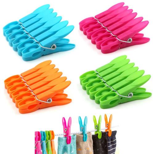 PAVIKE Clothespins (24-Piece Set) - Strong, Non-Slip, Windproof, and Non-Shedding Clothespins for Drying Clothes and Plastic Bags