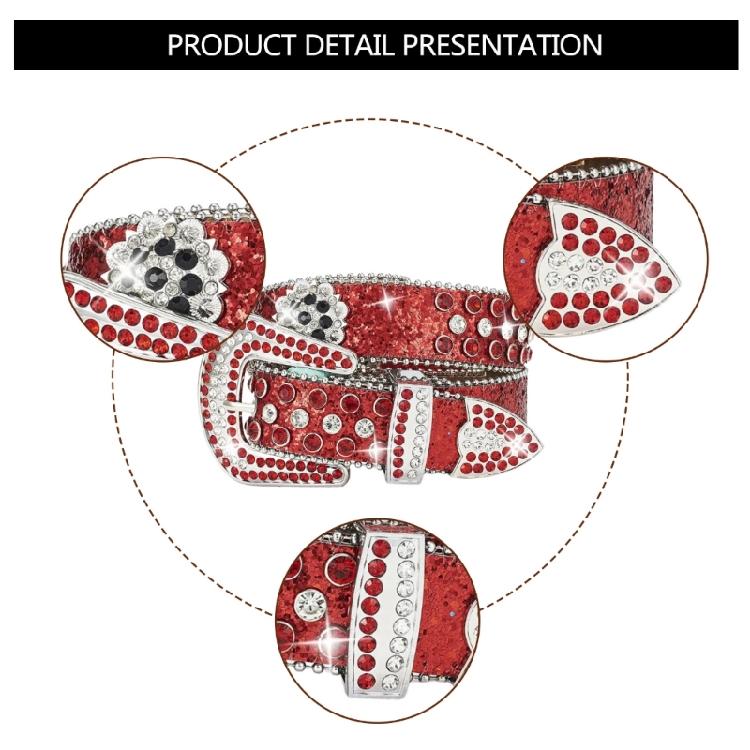 Rhinestones Sequined Belt for Adult Teens Street Wear Waistband for Pants Blingbling Waiststrap Rocker Waist Ornament