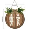 Wooden Bathroom Gender Sign Toilet Decor Plaque Farmhouse Style Wall Hanging Rustic Home Decor Signage