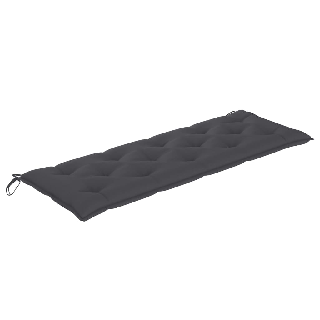 Vidaxl Ławka Batavia Z Antracytowy Poduszką,150 Cm, Lite Drewno Tekowe