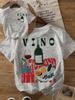 With A Fruit and Wine Pattern Printed Tshirt for Women SpringSummer Fashion Trend Top Neutral Short Sleeve Comfortable Tshirt