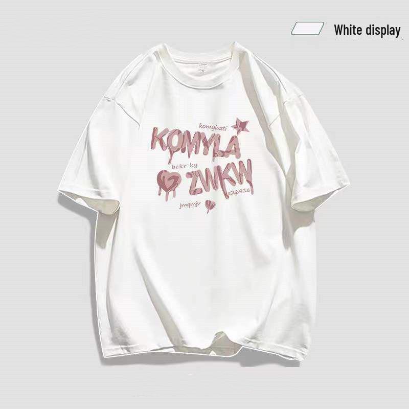 

Футболка в японском стиле, светло-розовая, хлопковая, с винтажным принтом XL for 58-65kg