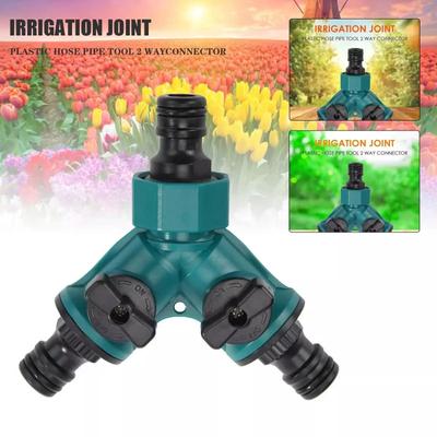 2-Way Garden Hose Valve Switch Water Splitter Y-shaped Garden Water Pipe Connector Adaptor 3/4" Nipple Water Tap Quick Connector