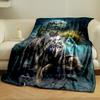 Wolves Moon Waterfall Print Blanket bedroom Blanket for Livingroom Couch lunch break Soft throw for Friend's festival Gift