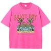Coconut Tree Beach Printed Washed T-Shirts Cotton Tops Comfortable Distressed O-Neck T Shirts Summer Casual Man Clothes