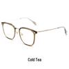 Danyang Fashion Tea-Colored Women's Large Face Myopia Pure Titanium Eyeglass Frame F15838L