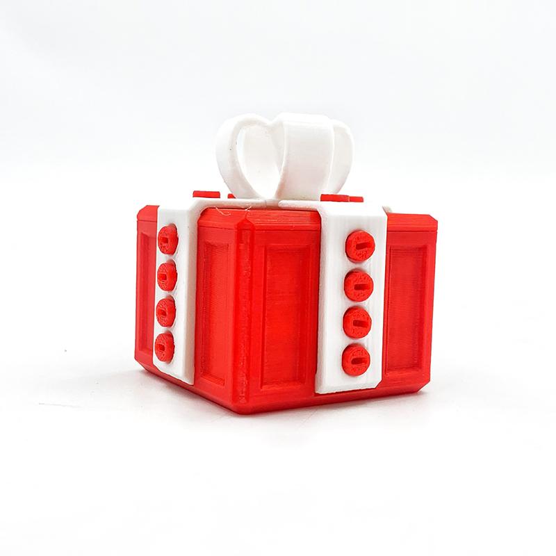 3D printed surprise Christmas box with Christmas atmosphere decorations and ornaments that can be freely twisted and decompresse