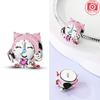 Pink Cute Alarm Clock Beadscopper Plated Original Beads Fit Originalcharms Bracelet Beads Jewelry Gifts For Women