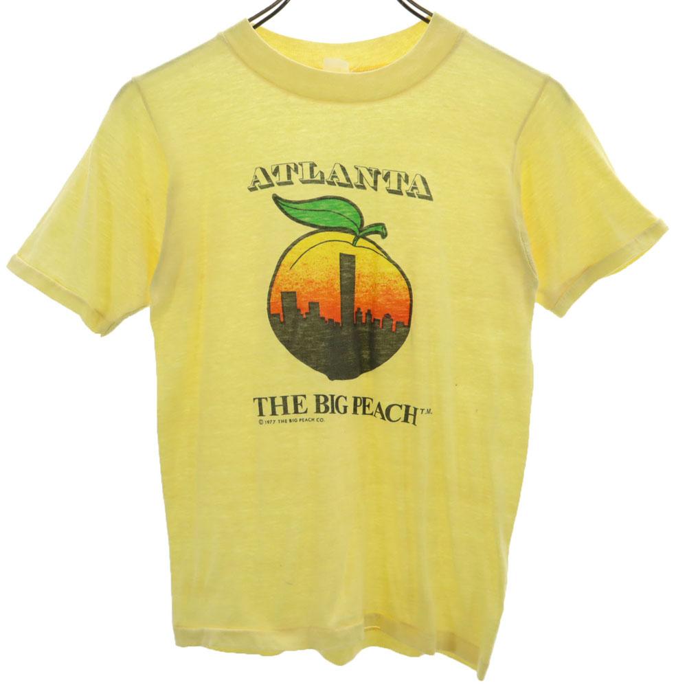 

VINTAGE 70s Short sleeve THE BIG PEACH T-shirt yellow Atlanta Men s Used