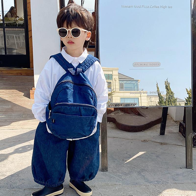 Minimalist Kids Backpack With Polyester Texture And Solid Color Design For Daily