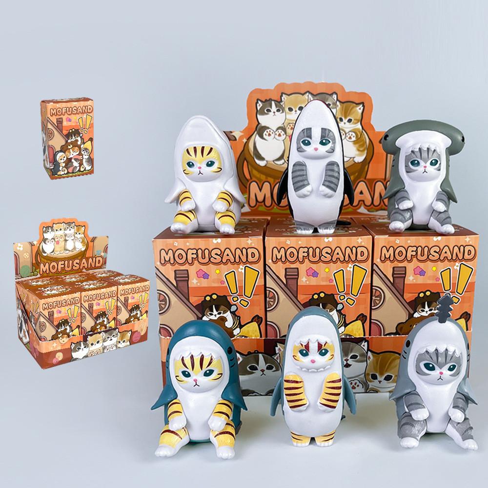 Mofusand Shark Cat Series Pvc Action Figures Model Toys Desktop Gifts Decoration