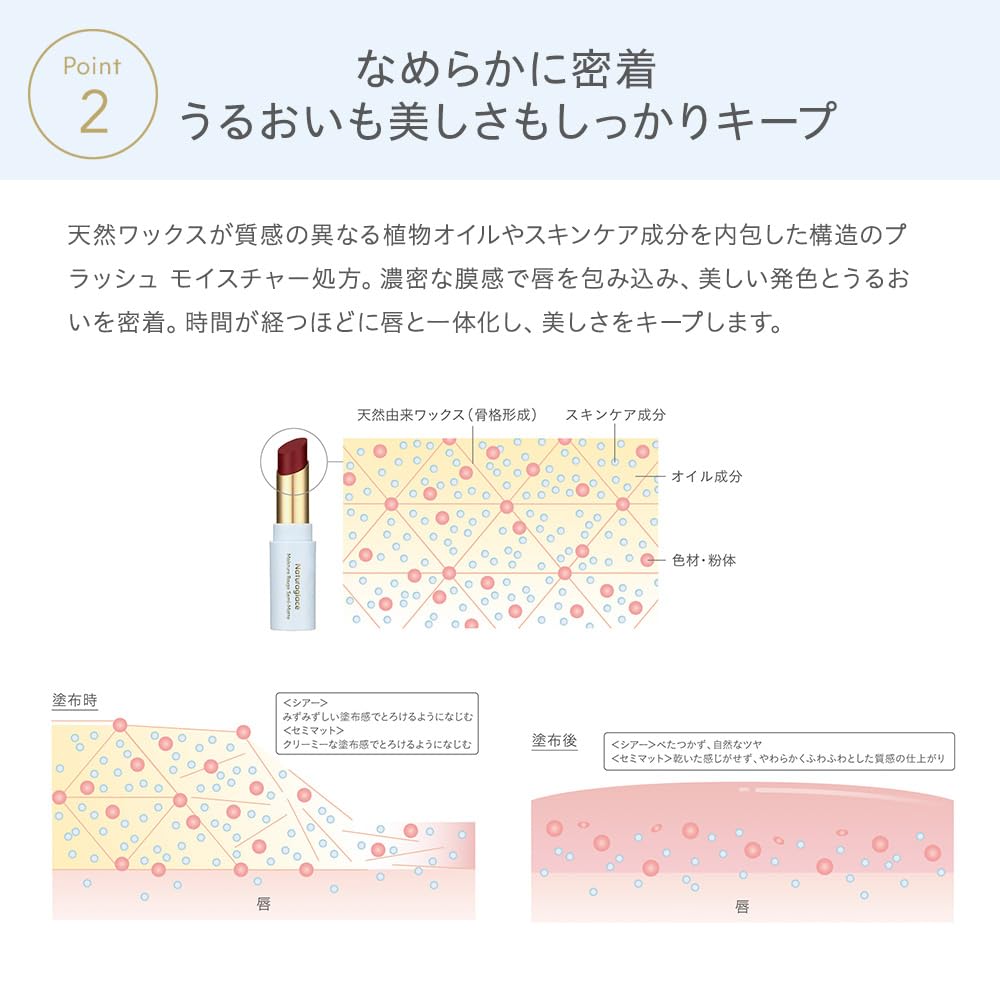 Natural Glass Moisture Rouge Sheer 03S Pure Coral Light and Healthy Coral Orange Lipstick Skin Care Ingredients Organic 3.5g Soap-free Plant-based