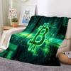 Bitcoin Soft Throw Blanket Game Blanket Bed Throw Blanket Warm Cartoon Printed Bedspread Bed Couch Sofa Birthday Gifts for Boys