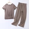 Japanese Summer Ladies Cotton Modal Short-sleeved Nine-point Pants Suit Home Service Suit Women's Large Size Home