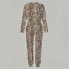 Female Crew Neck Long Sleeve Tunic And High Waist Straight Pants Two Piece Daily Casual Loungewear