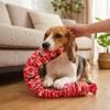 4-section Sausage-shaped Squeaky Dog Toy Food-themed Novelty Pet Stuffed Plush Chew Toy Chew-Resistant Non-toxic