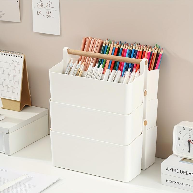 Großer tragbarer Kunststoff-Caddy mit Griff & verstellbaren Trennwänden Aufbewahrungsbox für Kunsthandwerk für Buntstifte Organizer für Malutensilien
