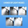 LED Dual Light Source Flashlight USB Rechargeable Bright Floodlight Camping Torch 5 Modes Emergency Work Lamp Built-in Battery