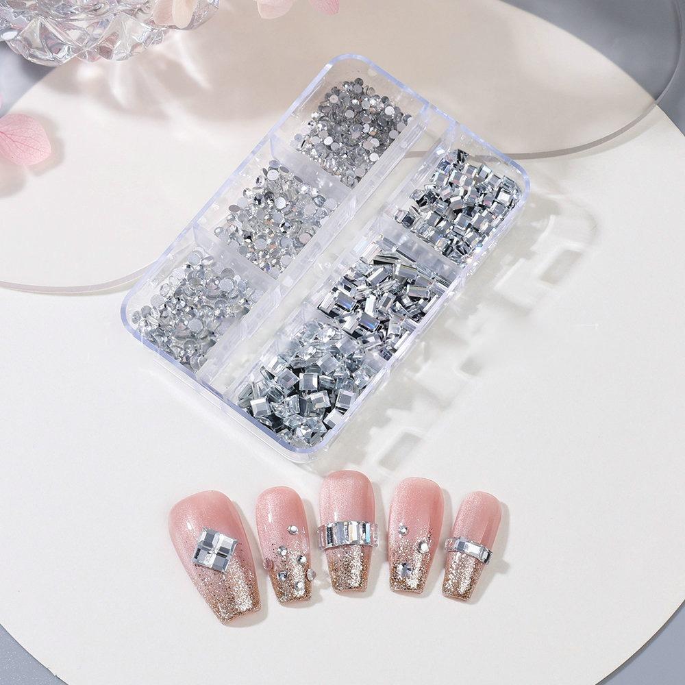 Crystal Nail Gems Diamond 3D Luxury Nail Charms Parts Hot Nail Rhinestone Nail Art Decoration белый
