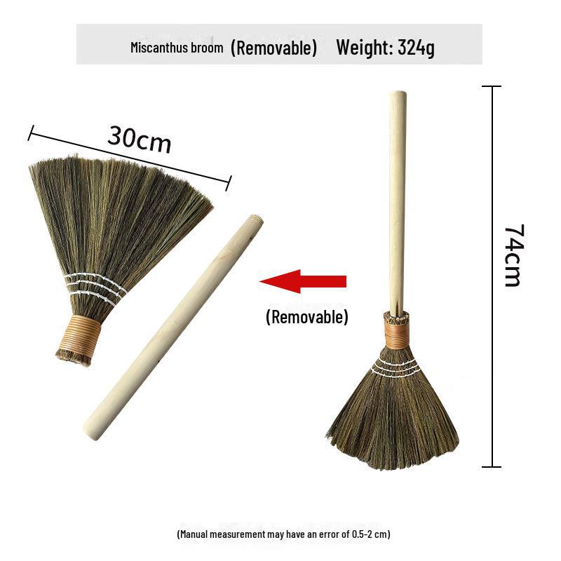 Bamboo Miscanthus Soft Broom for Living Room and Sofa Cleaning