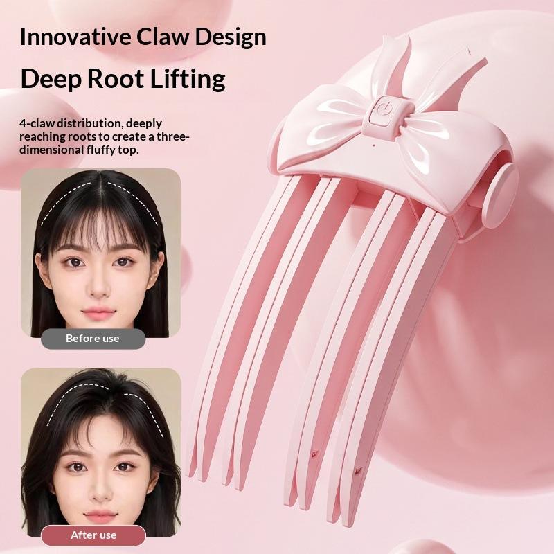 Wireless Heated Volumizer Hair Clip 2-Temp Settings Volumizing Root Lift Clip High Crown Fluffy Hair Clips Travel Bangs Lifter