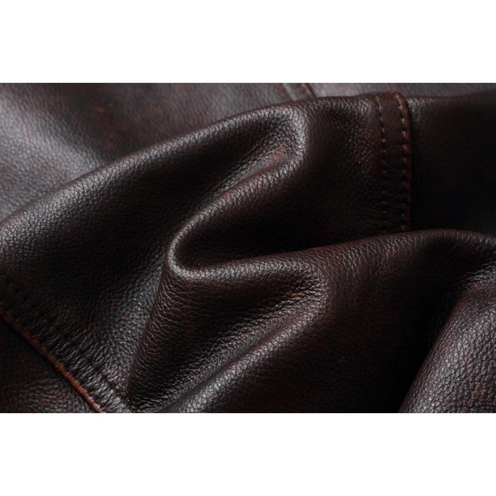 Chinese Size Casual Leather Jacket Men Real Cow Leather Retro Vintage Leather Jackets Mens Jackets