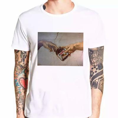 Michelangelo Hände Nutella Kawaii T-Shirt Unisex Harajuku Ullzang Mode T-Shirt Grafik Süßes Cartoon-T-Shirt Koreanisches Gothic-T-Shirt