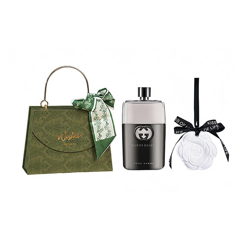 Gucci men s perfume set Guilty Love Eau de Toilette Gift Box Woody Tone Eau de Toilette Guilty Love Men s Light Fragrance 90ml + Aromatherapy Pendant