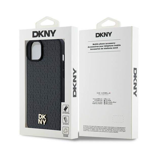 Dkny Dkhmp15Spshrpsk Iphone 15 / 14 / 136.1 Czarny/Black Hardcase Leather Pattern Metal Logo Magsafe