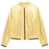 Mens Metallic Bomber Jacket Striped Band Long Sleeve Shiny Outerwear Club Coat Street Style