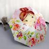 Ballerina, Blumen Automatischer Faltregenschirm einfaches Acht-Rippen-Design, helles Farbmuster, langlebiger Eisenrahmen, ideal für Reisen und Outdoor