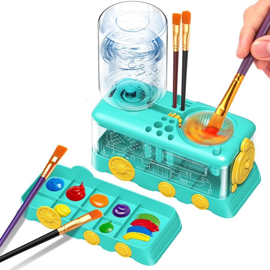 

1PC Brush Cleaner Automatic Water Change Brush Rinser Watercolor зелений