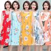 Summer Middle Aged Elderly Nightgowns Pajamas Women's Dresses Large Size Mother's Casual Nightgowns Homewear