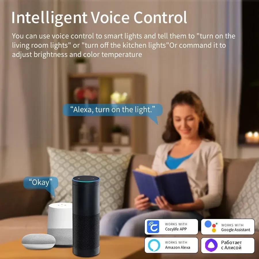 Smart WiFi RGB LED Ceiling Light 24W Bedroom Living Room Ceiling Lamp Cozylife APP Voice Control With Alexa Google Home Alice