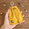 Simple Top Layer Cowhide Vegetable Tanned Leather Retro Women's Sachet Mini Key Bag Card Bag Coin Purse Storage Bag