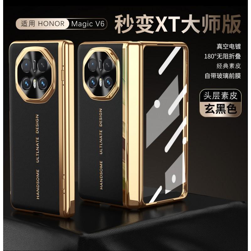 Premium Vollschutz Klapphülle für Honor Magic V6 V5 V3 Stoßfeste Leder-Optik Hülle mit Ständer Anti-Fingerabdruck