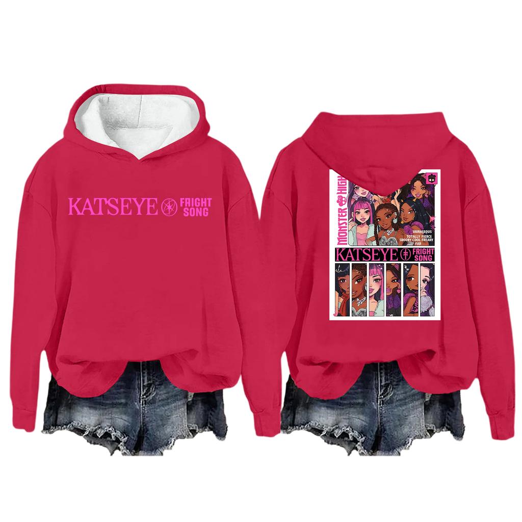 Mote Casual Langermet Løs Trykket Pullover Sport Langermet Hettegenser for Kvinner