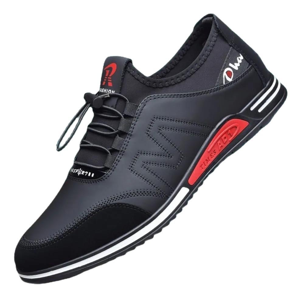 Lederschuhe atmungsaktive Sportschuhe Mode weiche Sohle Trendschuhe dünne leichte Freizeitschuhe