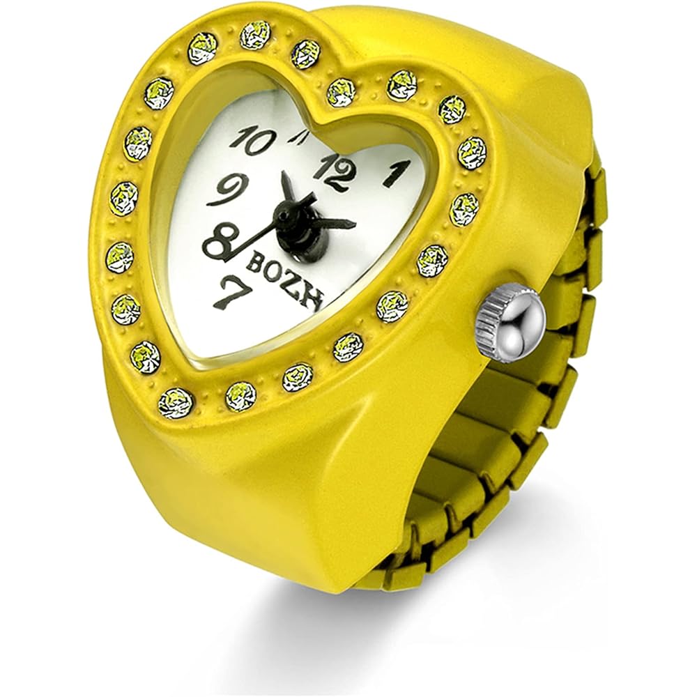 Jewelrywe Ring Watch Waterproof Business Fashion Flip-Up Cover Sports Quartz Stainless Steel