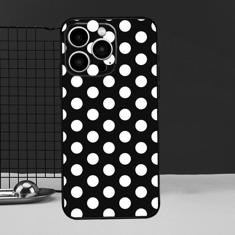 Black And White Polka Dot Protective Cover For iPhone 11 14 12 13 Pro Max Mini X XR XS Max 7 8 Plus SE 2020 Phone Case