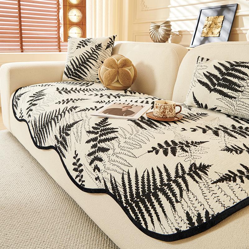 Special-shaped sofa cushion Straight row leather sofa seat cushion Fixed non-slip Irregular one-piece sofa cover universal in all seasons