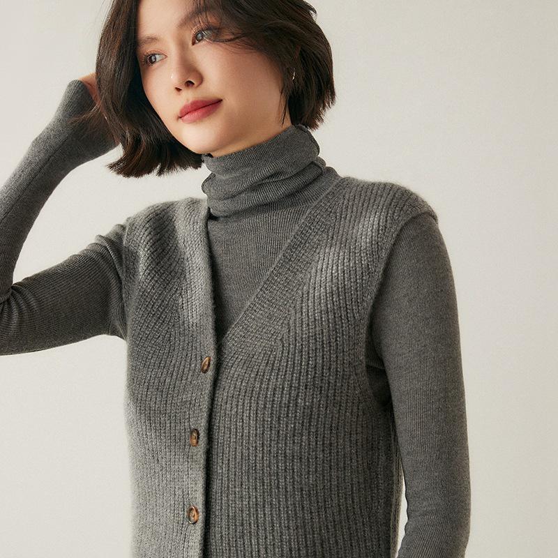 New 2024 Autumn/Winter Women's Cashmere Knitted Vest – Short, Sleeveless Sweater Cardigan