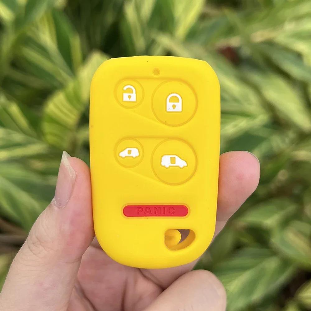 5 Button Silicone Car Key Cover Case Protect Skin Rubber Shell Holder for Honda Odyssey Mini Van 1999 2000 2001 2002 2003 2004
